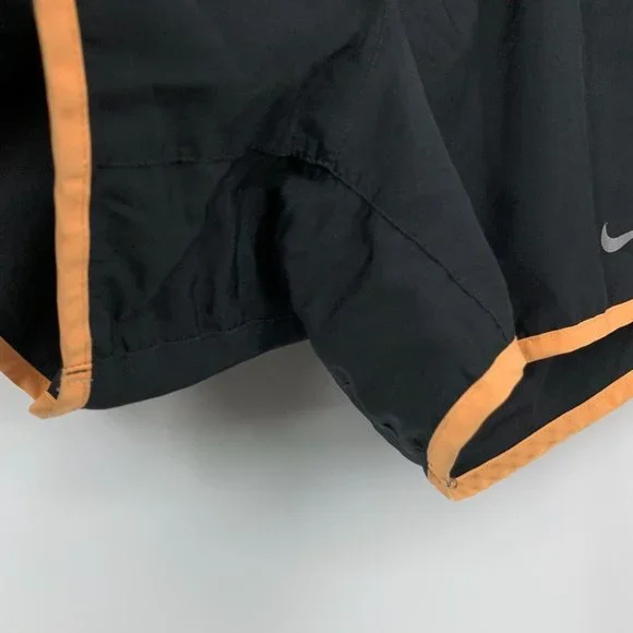Nike Running Shorts Black Orange Dri Fit Lined Mesh Drawstring - Picture 5 of 8